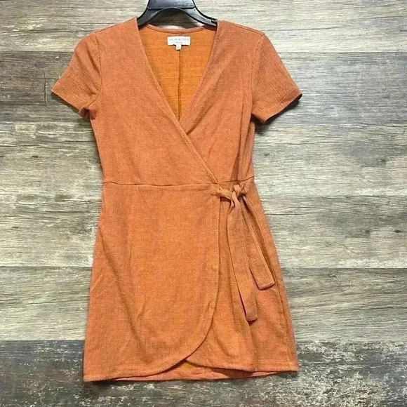 Madewell Dresses & Skirts - Madewell Rusty Orange Wrap Asymmetrical Dress